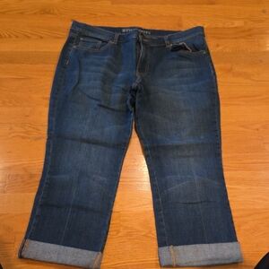 New York & Company Dark Blue Cuffed Burmuda Jeans